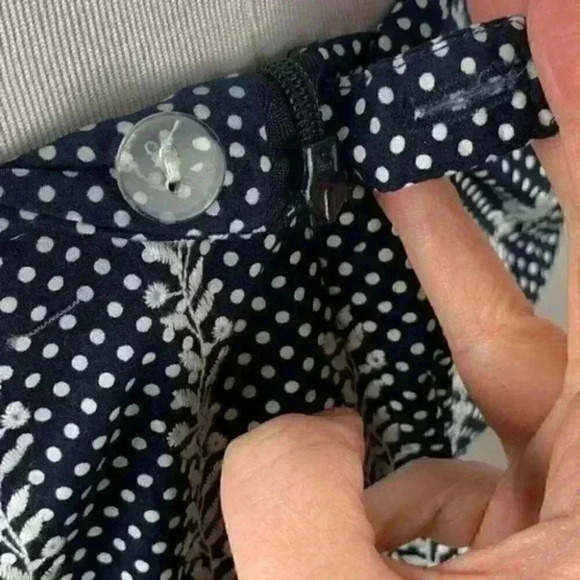 Talbots womens skirt size 4 navy blue red midi nautical pencil - Picture 6 of 8